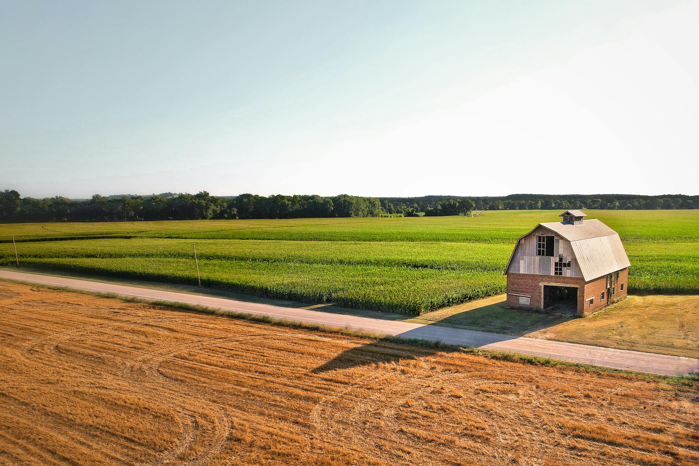Kansas rolling hill with drilling site